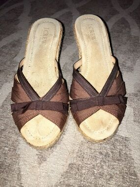 JCrew ribbon espadrille wedges